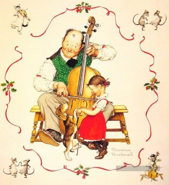 baile navideño 1950 Norman Rockwell Pinturas al óleo